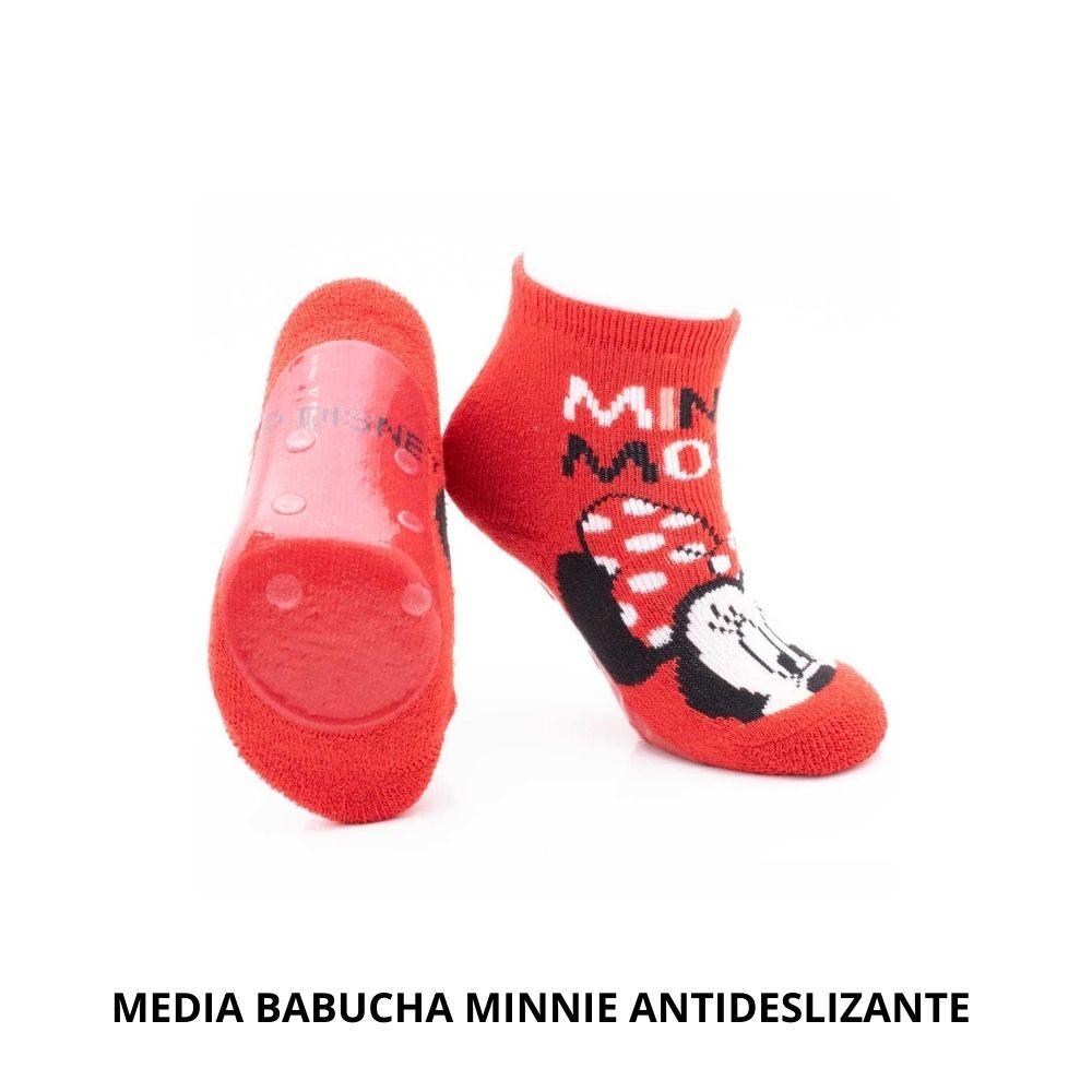 MEDIA BABUCHA MINNIE ANTIDESLIZANTE GRIS | ROLAND